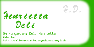henrietta deli business card